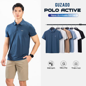 Áo Polo Nam Guzado vải thun lạnh co giãn mát mẻ thiết kế đơn giản lịch sự dễ mix đồ GPL01-GAPS25S001