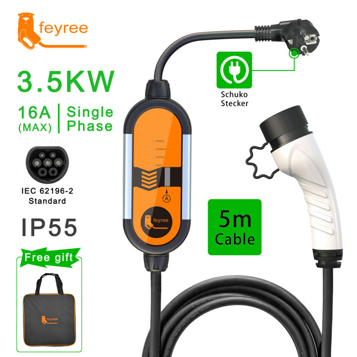 Ev Carregador De Carro Portátil Type2 Cabo 32a 7kw Iec62196 Cabo Evse
