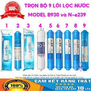 Trọn bộ 9 lõi lọc nước Karofi 123456789 model B930N-e239