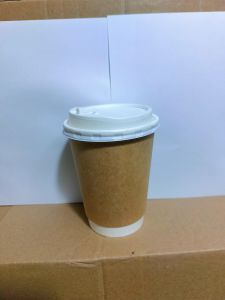 Ly giấy 2 lớp Kraft 16oz - 500ml Set 25-100 cái kèm nắp