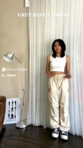 Cargo pants parachute Kargo wanita parasut baggi oversize