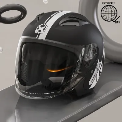 on hand ！801 998 Motorcycle Double Miorr Half Face Helmet With ICC