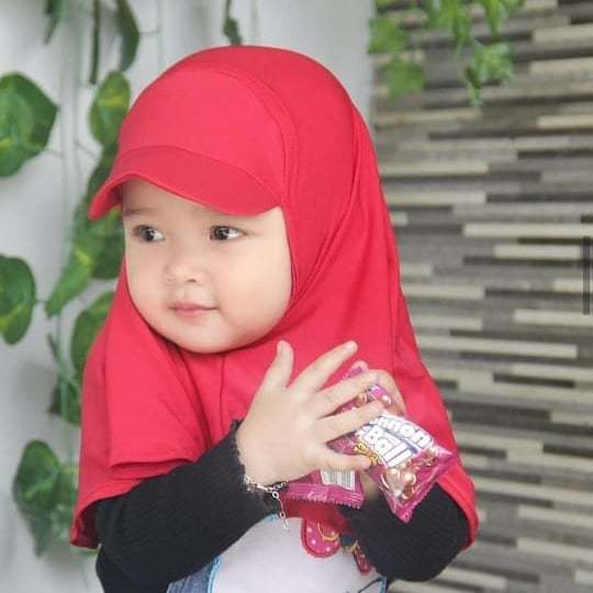 Jilbab anak model topi sporty usia 0-1,3 tahun /jiltop bayi /jilbab ...