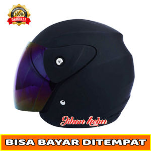 HELM DEWASA ORIGINAL SNI COWOK CEWEK JM EVO BLACK DOFF TERBARU