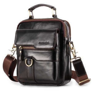 Trend 2021 New Genuine Leather Mens Small Shoulder Messenger Bags Cross Body Small Tote Bags for Men Real Leather Office Hand Bags Fot Male High Quality Business Case Flip Small Luxury Vintage Cowhide Handbags Designer Brand