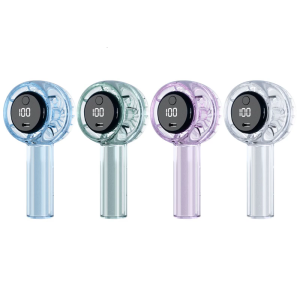 Air Cooling Fan Travel Fan Small Desk Fan 1200mAh Handheld Digital Display Fan Travel Quiet Fan with Adjustable Speed