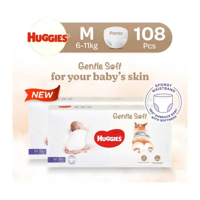 Huggies Gentle Soft Diaper Pants M Case 54s x 2