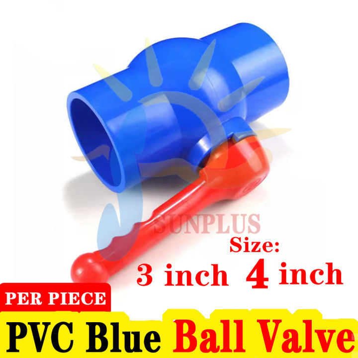 High quality PVC Blue Ball Valve Plain 3‘’ PVC Blue Ball Valve Plain 4 ...