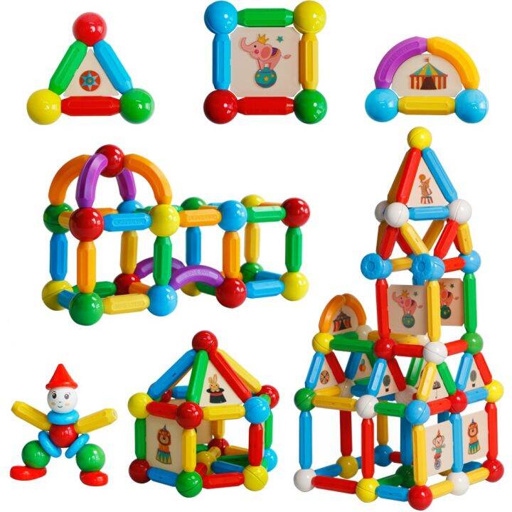 Kids Magnetic Construction Set Magnetic Sticks Balls Building Blocks ...