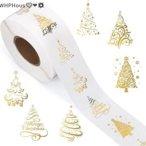 WP💓💛💖 500pcs 1inch 2.5cm Clear Merry Christmas Stickers Presents Cards Tag Self Adhesive Seals Label Scrapbooking Stickers