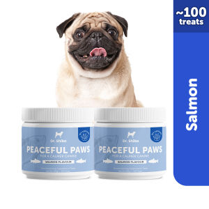 Dr. Shiba Peaceful Paws Double Delight Healthy Calming Chews Treats Snack Supplement for Dogs | Packed with Essential Vitamins | Stress-Relieving & Soothing | Enhances Overall Well-being | Immune - Boosting