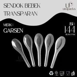 SENDOK BEBEK PLASTIK ALAT MAKAN PLASTIK BENING GARSEN (144 PCS)