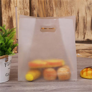 (50pcs)Design Plastic Bag Plastic Bag Meal Box With Handle With Design For Cake Pastry Bag Gift Wrapping Bags