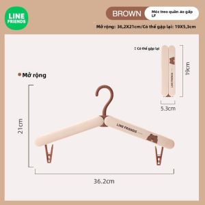 100% Hàng Chính Hãng Line Friends Móc Treo Quần Áo Du Lịch Gấp Gọn Chống Trượt Góc Vai Không Để Lại Dấu Vết Đa Năng Tiện Dụng Khi Đi Du Lịch LFB260/LFB284