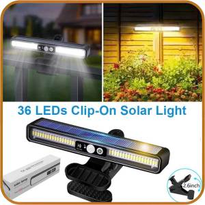 LED Solar Clip-on Lamp Motion Sensor outdoor waterproof Garden yard lighting wall lamp 3 Modes 太陽能燈