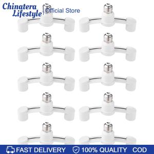 10Pcs E27 To E27 Light Socket Splitter Flame Retardant Bulb Lamp Holder Light Bulb Adapter for Warehouse Basement