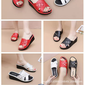 Free Shipping New Fashionable And Trendy Wedge-Heeled WomenS Sandals Comfortable And Soft Suitable For Outdoor Wear Beach-Friendly Non-Slip Round-Toe And Open-Toe Design