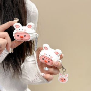 3D Cute Cartoon cat Earphone Case For Samsung Galaxy Buds 2 Pro FE Creativity Rabbit ears Cover For Samsung Buds 2/Live/Pro