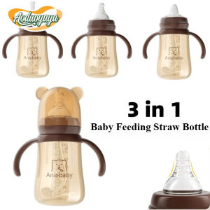 Aoduoyaya 300ml Newborn Baby Bottle 3in1 Anti Colic BPA Free Feeding Bottle with Handle Anti Drop Design