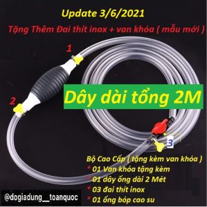 Ống Hút Xăng Ô Tô Bơm Chuyển Dầu Khí Với 2 Ống PVC + Van Phụ Kiện Xe Hơi . ống hút xăng dầu chất lỏng đa năng bóp tay tự động  vệ sinh bể cá
