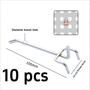 10Pcs Hook Ram Gantungan Besi/Untuk Display BarangGantungan Rak，Kait Tiga Kaki 10CM 15CM 20CM 25CM
