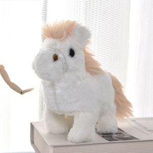 IPIE2 Simulated Walking Horse Plush Doll Walks and Makes Sounds Moving The Tail Rope Walking Horse Doll Room Decoration Unique Electric Horse Plush Toy Birthday Gifts