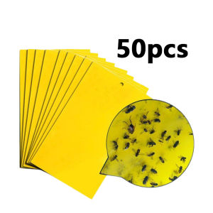 50pcs Double Sided Sticky Insect Board Anti Insect Sticky Board Yellow 20x10cm