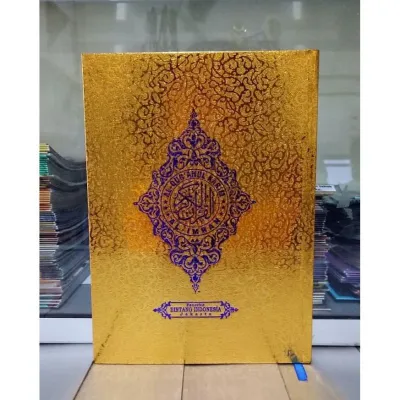 Alquran super jumbo cover emas/operak ukuran A4al quran murah wakaf besar