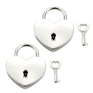 2/4 Bộ hình trái tim đồ treo móc khóa Khóa Mini Tình Yêu Hình Dạng Ổ Khóa Với Key Hợp Kim Keyring Phụ Kiện Cho Hộp trang sức