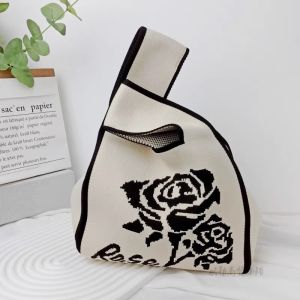 กระเป๋าถือลําลอง ผ้าถัก ลายสก๊อต แฮนด์เมด