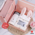 VTOM Birthday Box Pink Color Wedding Gift Towel Glass Bottle Headband Set With Gift Bag | Suprise Hadiah Kahwin / Hari Jadi. 