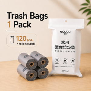 Mini Desktop Trash Bin Compact Clean Press-to-Open Hidden Trash Bag 1.5L Capacity Includes 30 Trash Bags