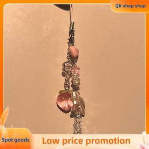 ✨QK shop✨ Cute Sweet Peach Charms Pendant Beaded For Phone CCD Camera Keychain Girls Y2K Jewelry Gift