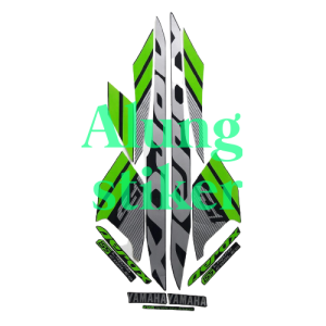 STIKER STRIPING AEROX VVA 155 2017 FULL HITAM-HIJAU