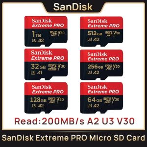 Sandisk Extreme Pro Micro SD 200 MB/s C10 U3 V30 A2 4K 2TB 256G 1TB Memory Card UHS-I Micro SD TF Card For DJI Camera