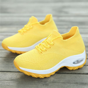 Best Sellers Korean Style Comfort Rubber Shoes For Women Laces Breathable Thick Sole Slip On Sports Sneakers For Women On Sale