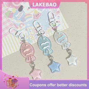 【LAKEBAO】 Đáng yêu Túi Mặt dây chuyền Tai nghe trường hợp treo trang trí dễ thương ngọt ngào ít cá Keychain phim hoạt hình nhựa Keyring