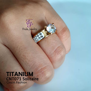 Cincin Wantia Titanium Solitaire Mewah Elegan Anti Karat Awet Cocok dipakai pesta kondangan jalan-jalan kado hadiah ultah cnt071
