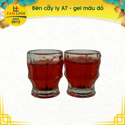 Đèn cầy ly A7 mắt tre - Cặp đèn cầy ly ɡel đỏ cao 4cm | Đồ Cúng Tâm Linh since 2012
