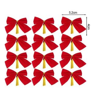 Dizoey เครื่องประดับ Xmas ต้นไม้โบว์สีทองสีแดง120ชิ้นจี้ห้อยคอรูปโบว์ขนาดเล็กงานประดิษฐ์ทำมือของขวัญการตกแต่งงานปาร์ตี้ภายในบ้านปีใหม่