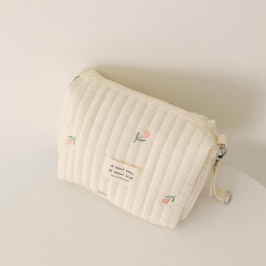 New Cartoon Diaper Bag Embroidery Stroller Storage Bag with Hook - Cotton Hanging Mommy Bag Baby Clothes Organizer