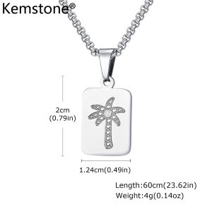 Kemstone thép không gỉ hình học dừa sét mặt dây chuyền cho nam giới