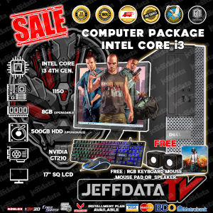 Computer set slim intel core i3 4th gen 4gb ram 500gb hdd Intel hd graphics 17"sq lcd monitor led keyboard mouse mini speaker ( preloved)
