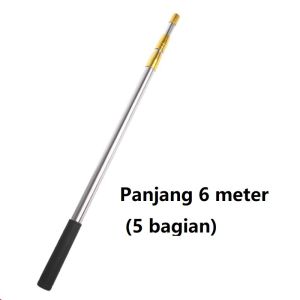 6M 6/5in1 Tongkat Panjang Untuk Petik Buah metal fruit picker Alat Petik Buah Tongkat Pemetik Buah Teleskopik 6Meter Tiang Teleskopic Jaring Celup Pemetik Buah Alat Petik Buah Serbaguna Bisa Pasang Gergaji