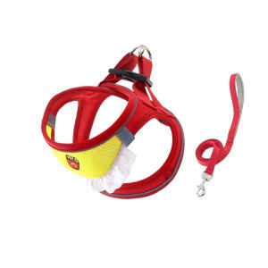 PERNEAKY Drool Bib Design Pet Harness and Leash Set Breathable Escape Proof Dogs Collar Vest Soft Adjustable Pet Harness Leash Walking