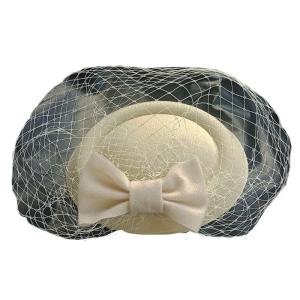 Elegant Fascinator Hat Clip Bowknot Handmade Hair Accessories for Women Clip Headpiece 1920s Trend Art