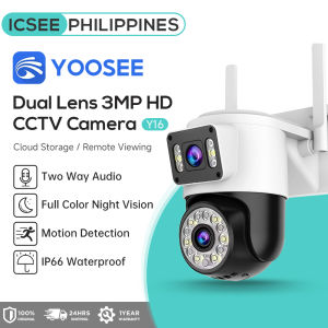YOOSEE Y16 New Dual Lens 3MP HD Wireless CCTV Camera with Full Color Night Vision Motion Detection Two-Way Audio IP66 Waterproof Remote Viewing