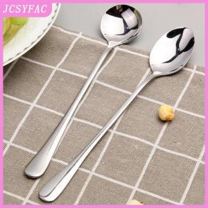 JCSYFAC Long Handled Stainless Steel Coffee Spoon Ice Cream Dessert Tea Spoon For Picnic Kitchen Accessories Spoon Coffee Bean