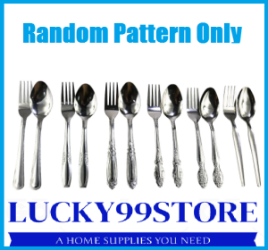 Elegant Thick Stainless Steel Spoon Fork Kutsara Tinidor Kitchen Flatware