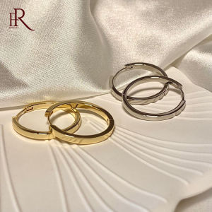 Frascati New French Simple Glossy Metal Hoop Earrings Korean Fashion Jewelry For Woman Girls Party High Sense Accessories Gift